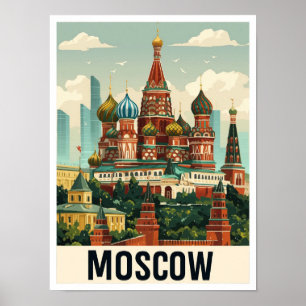 Poster Ilustração da Viagens vintage de Arte da Rússia em