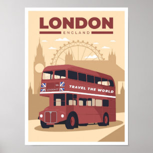 Poster Ilustração da Viagens vintage de Arte de Londres I