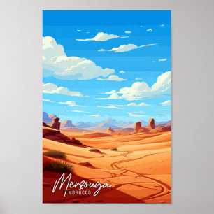 Poster Ilustração da viagens vintage de Arte do Marrocos 