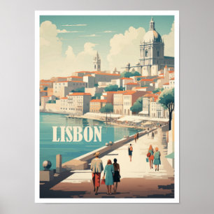 Poster Ilustração da Viagens vintage de Arte em Portugal