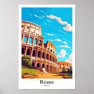 Poster Ilustração da Viagens vintage de Arte na Itália de