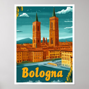 Poster Ilustração da Viagens vintage de Arte na Itália de