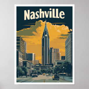 Poster Ilustração da Viagens vintage dos EUA no Tennessee
