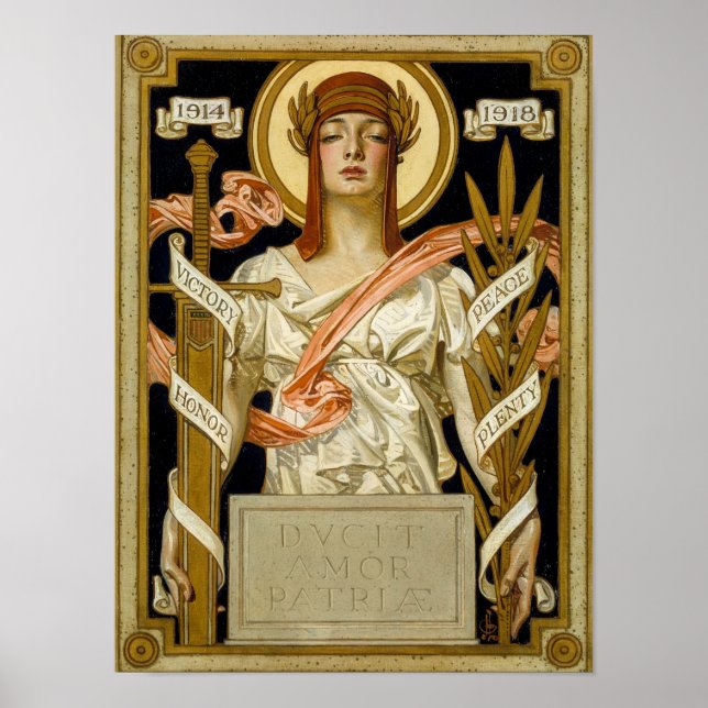 Poster Ilustração da Vitória da Guerra do excelente, 1918 (Frente)