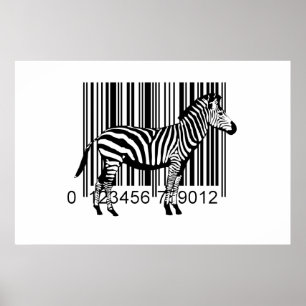 Pôster Ilustração da zebra do código de barras