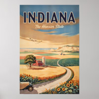 Ilustração da Zona Rural de Indiana Arte de Viagem