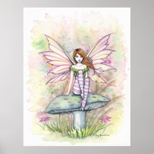 Poster Ilustração das Aquarelas de Fada de Pequeno Prim