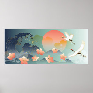Poster Ilustração das flores de sakura Design
