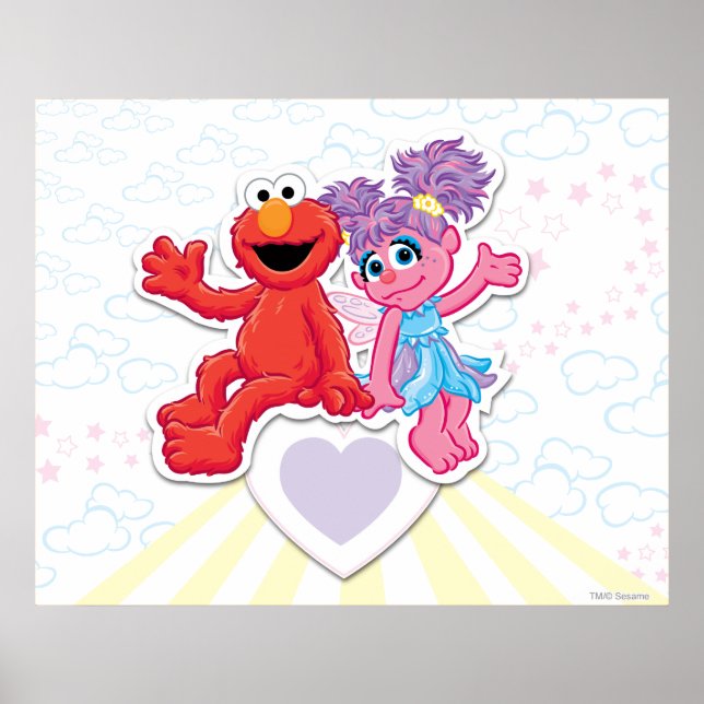 Pôster Ilustração de Abby & Elmo (Frente)