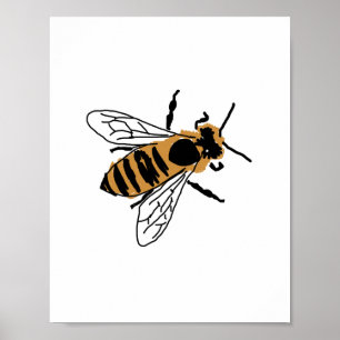 Poster Ilustração de Abelha Melífera Pintura de Abelha Ar