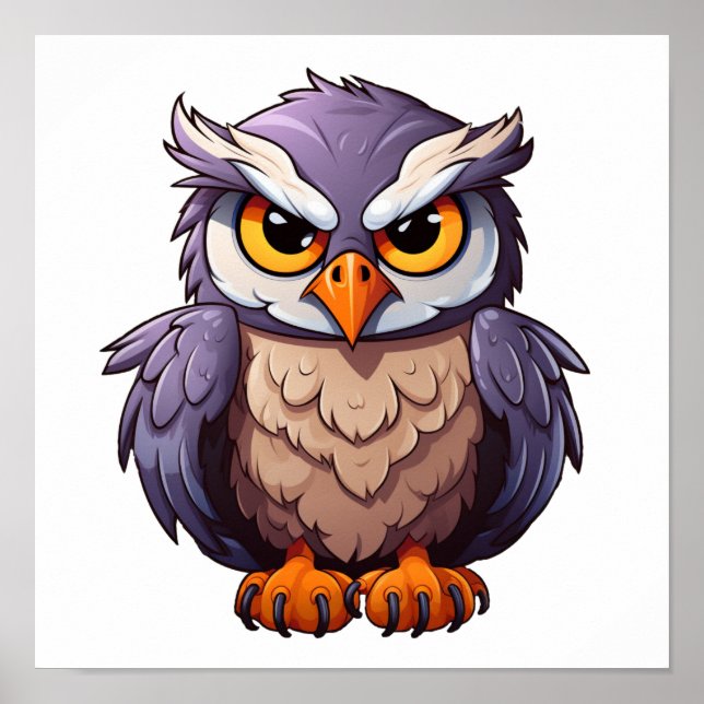 Poster Ilustração de águia de desenho animado (Frente)