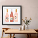 Poster Ilustração de Amantes de Vinho do Dia rosa ALL<br><div class="desc">Veja esta poster fantástica com uma ilustração divertida sobre vinho. Faz um presente de excelente para amantes de vinho! Adicione seu próprio texto, altere a cor de fundo também. Selecione o tamanho do impressão usando o menu suspenso acima e você pode clicar no botão "editar design" para personalizar o trabalho...</div>