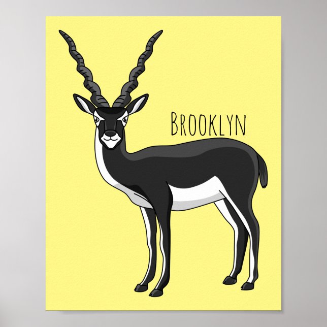 Poster Ilustração de antílope Blackbuck (Frente)