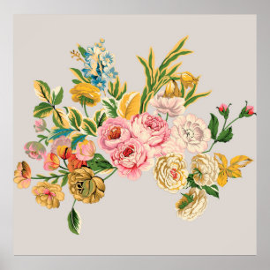 Poster Ilustração de aquarela das flores digitais. Manual