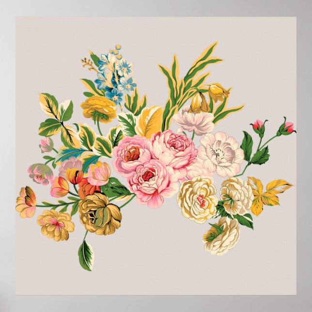 Poster Ilustração de aquarela das flores digitais. Manual (Frente)