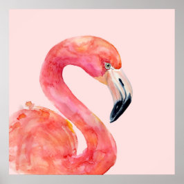 Pôster Ilustração de Aquarela de Pássaros Flamingo, de Ve