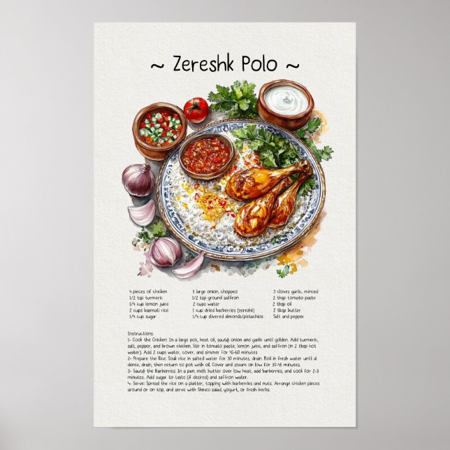 Poster Ilustração de Aquarela do Polo Zeresk | Comida per (Frente)