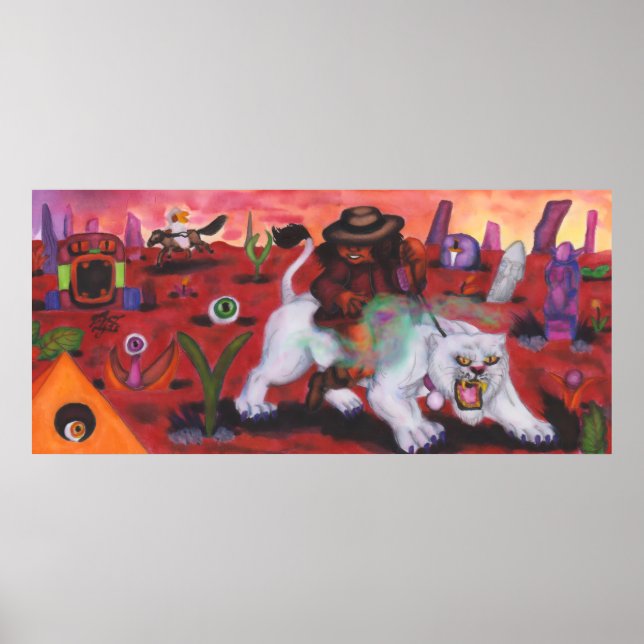 Poster Ilustração de Aquarela O Menino Anda Branco Liones (Frente)