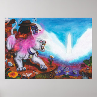 Poster Ilustração de Aquarela O Menino Anda Branco Liones