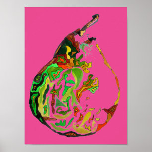 Poster Ilustração de arte de pop de de fruta de pera