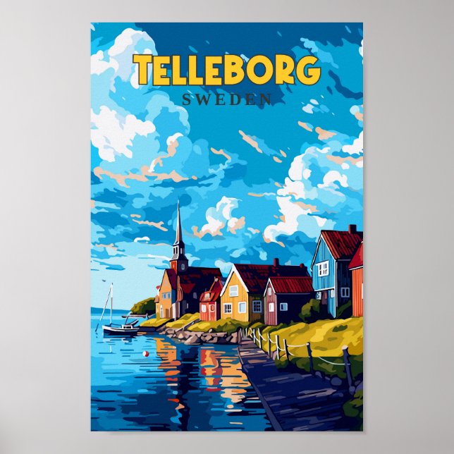 Poster Ilustração de arte de Viagem de Suecia de tellebor (Frente)