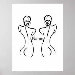 Poster Ilustração de arte feminina Thunder_Cove