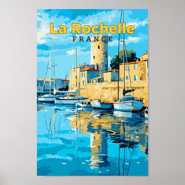 Poster Ilustração de arte Viagem de La Rochelle France (Frente)