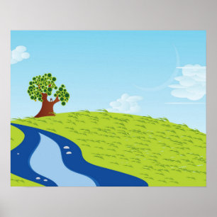 Poster Ilustração de Árvore Solitária