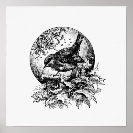 Poster Ilustração de Aves Vintage