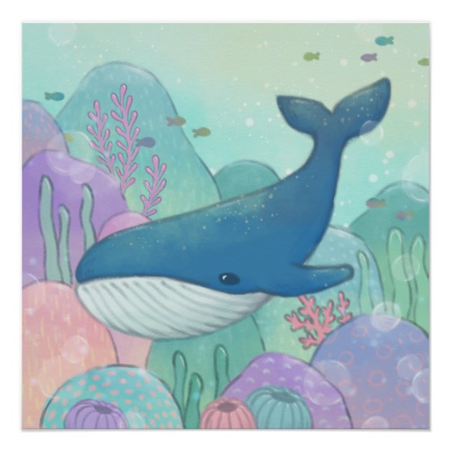 Pôster Ilustração de Baleia (Frente)