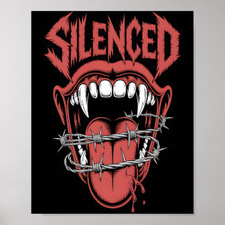 Poster Ilustração de Boca de Grito Silencioso