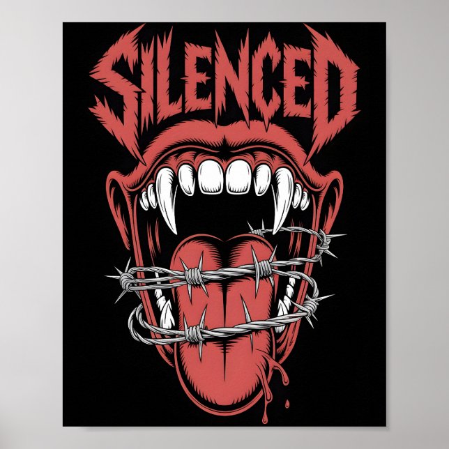 Poster Ilustração de Boca de Grito Silencioso (Frente)