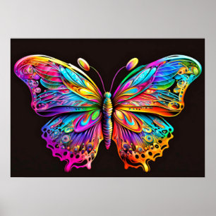 Poster Ilustração de Borboleta Artística Criativa Fofa