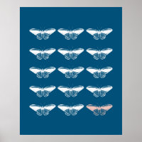 Ilustração de Borboleta Azul Vintage Elegante
