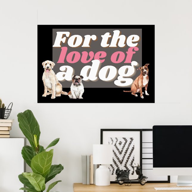 Poster Ilustração De Cachorro Com Citação Inspiracional P (Escritório em casa)