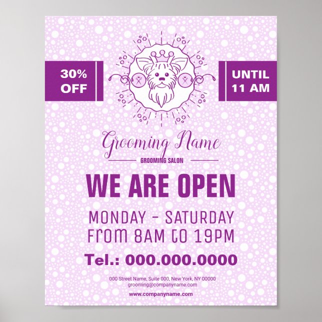 Poster Ilustração de Cachorro de Cartoon para o Alinhamen (Frente)