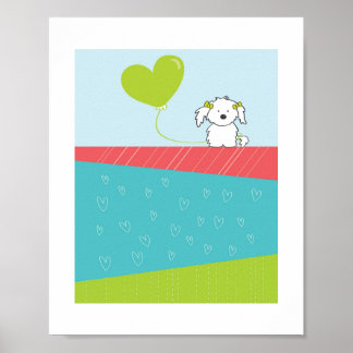 Poster Ilustração de Cachorro Fofo | Arte Animal para Cri