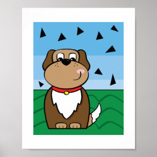 Poster Ilustração de Cachorro Fofo - Arte Infantil de Ani