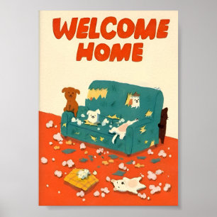 Poster Ilustração de Cães Travessos