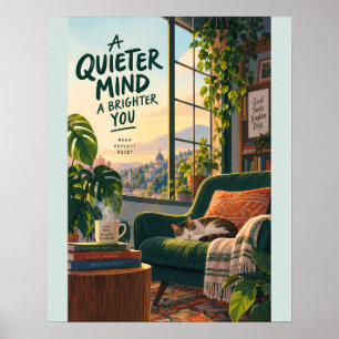 Poster Ilustração de Cantinho de Leitura Aconchegante com