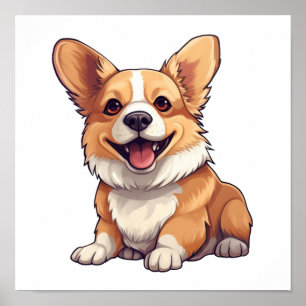 Poster Ilustração de cão de desenho animado