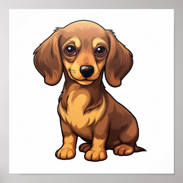 Poster Ilustração de cão de desenho animado (Frente)