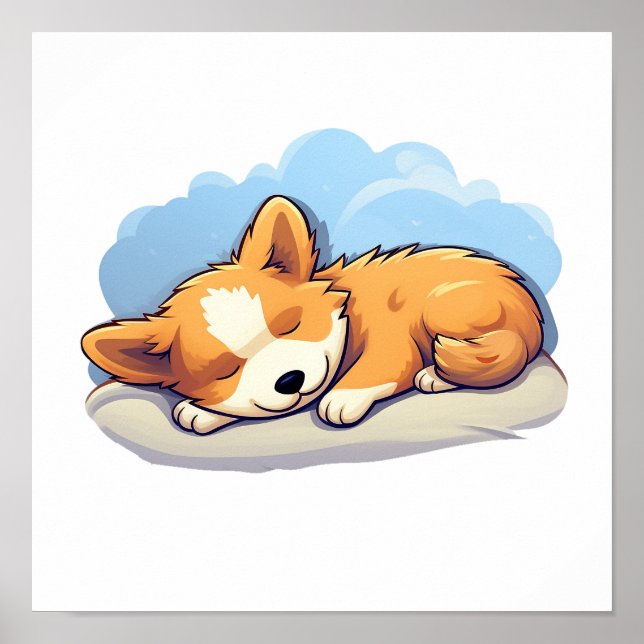 Poster Ilustração de cão de desenho animado (Frente)