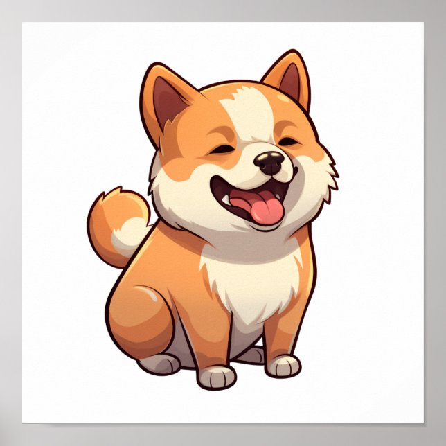 Poster Ilustração de cão de desenho animado (Frente)