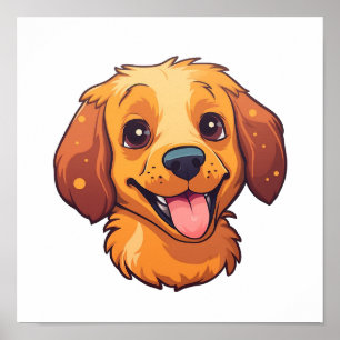Poster Ilustração de cão de desenho animado
