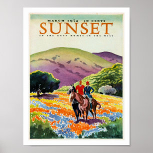 POSTER ILUSTRAÇÃO DE CAPA DE REVISTA VINTAGE 1934