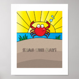 Poster Ilustração de Caranguejo Colorido Fofo | Arte de A