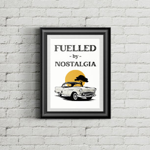 Poster Ilustração de carro vintage.