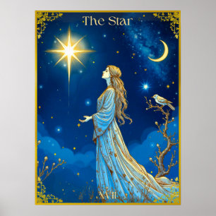 Poster Ilustração de Carta de Tarot, A Estrela