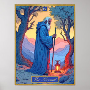 Poster Ilustração de Carta de Tarot, O Eremita
